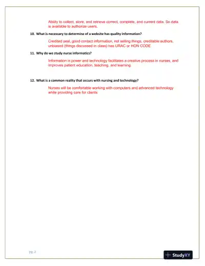 2023-2024 NR599 MIS Midterm Sample Exam With Answers (85 Solved Questions) - Page 3 preview image