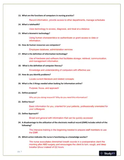 2023-2024 NR599 MIS Midterm Sample Exam With Answers (85 Solved Questions) - Page 4 preview image