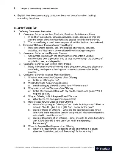 Test Bank For Consumer Behavior, 6th Edition - Page 3 preview image