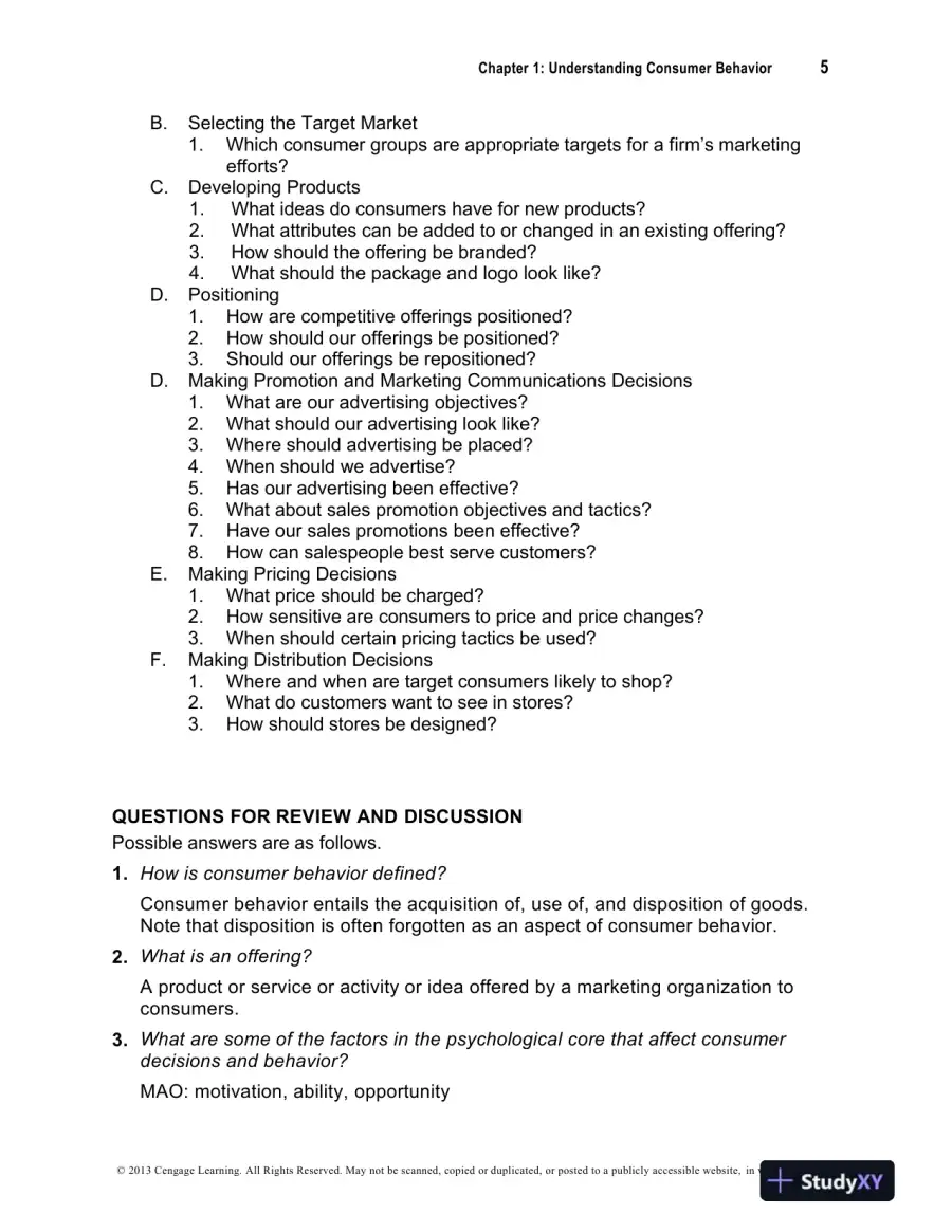 Test Bank For Consumer Behavior, 6th Edition, page 6