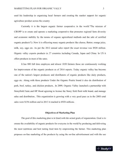 Marketting Plan For Organic Vally - Page 4 preview image