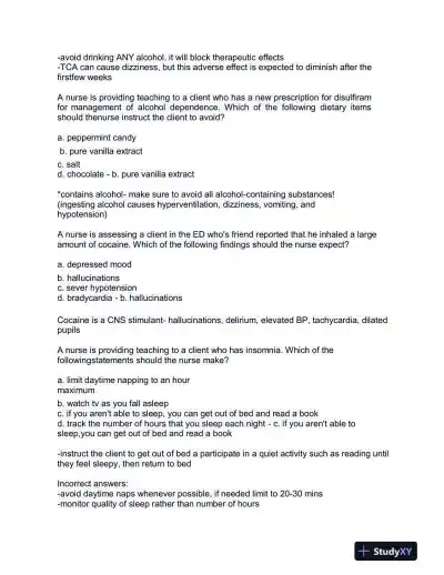 2023 ATI RN Practice Exam with Answers (21 Solved Questions) - Page 10 preview image