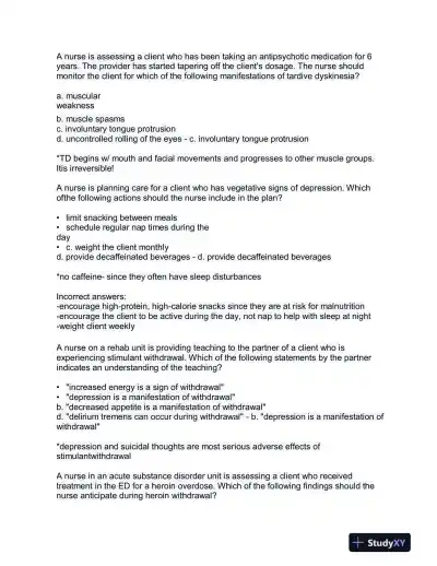 2023 ATI RN Practice Exam with Answers (21 Solved Questions) - Page 11 preview image