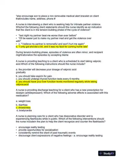 2023 ATI RN Practice Exam with Answers (21 Solved Questions) - Page 5 preview image