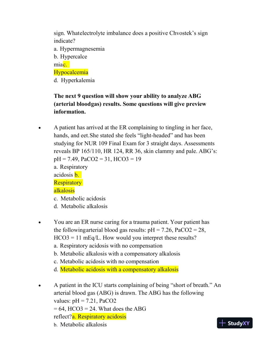 2023-2024 NUR109 Final Exam with Answers (150 Solved Questions), page 3