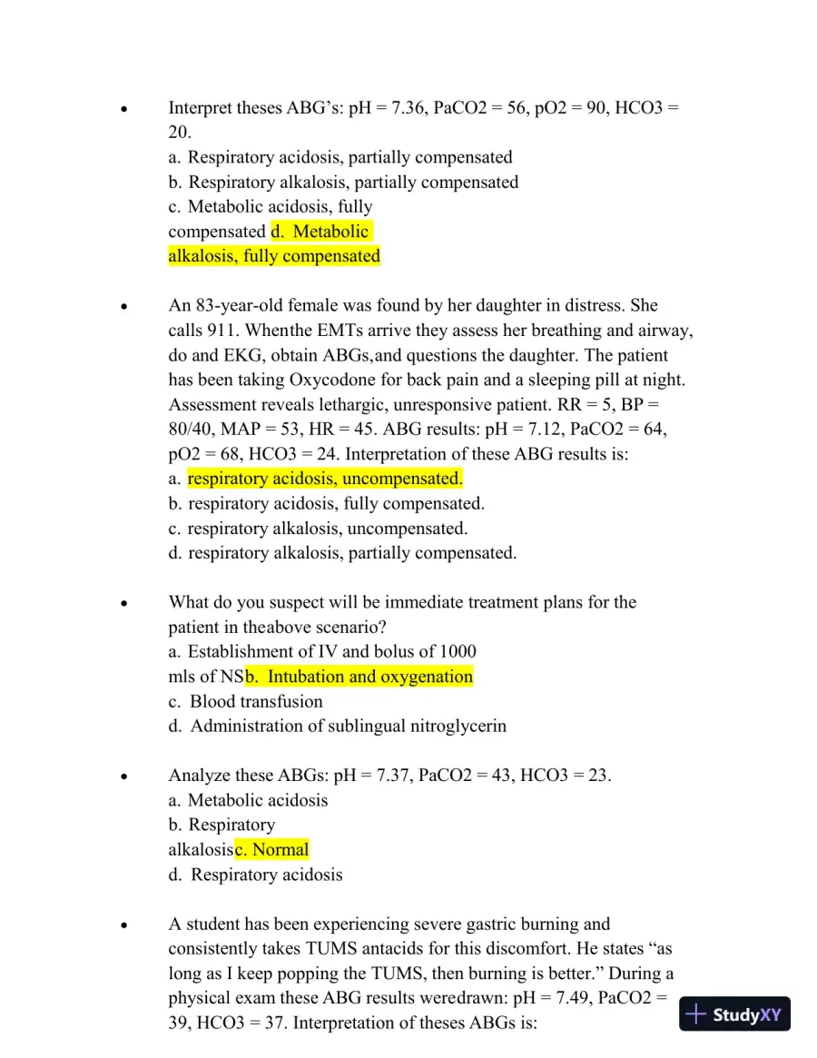 2023-2024 NUR109 Final Exam with Answers (150 Solved Questions), page 5