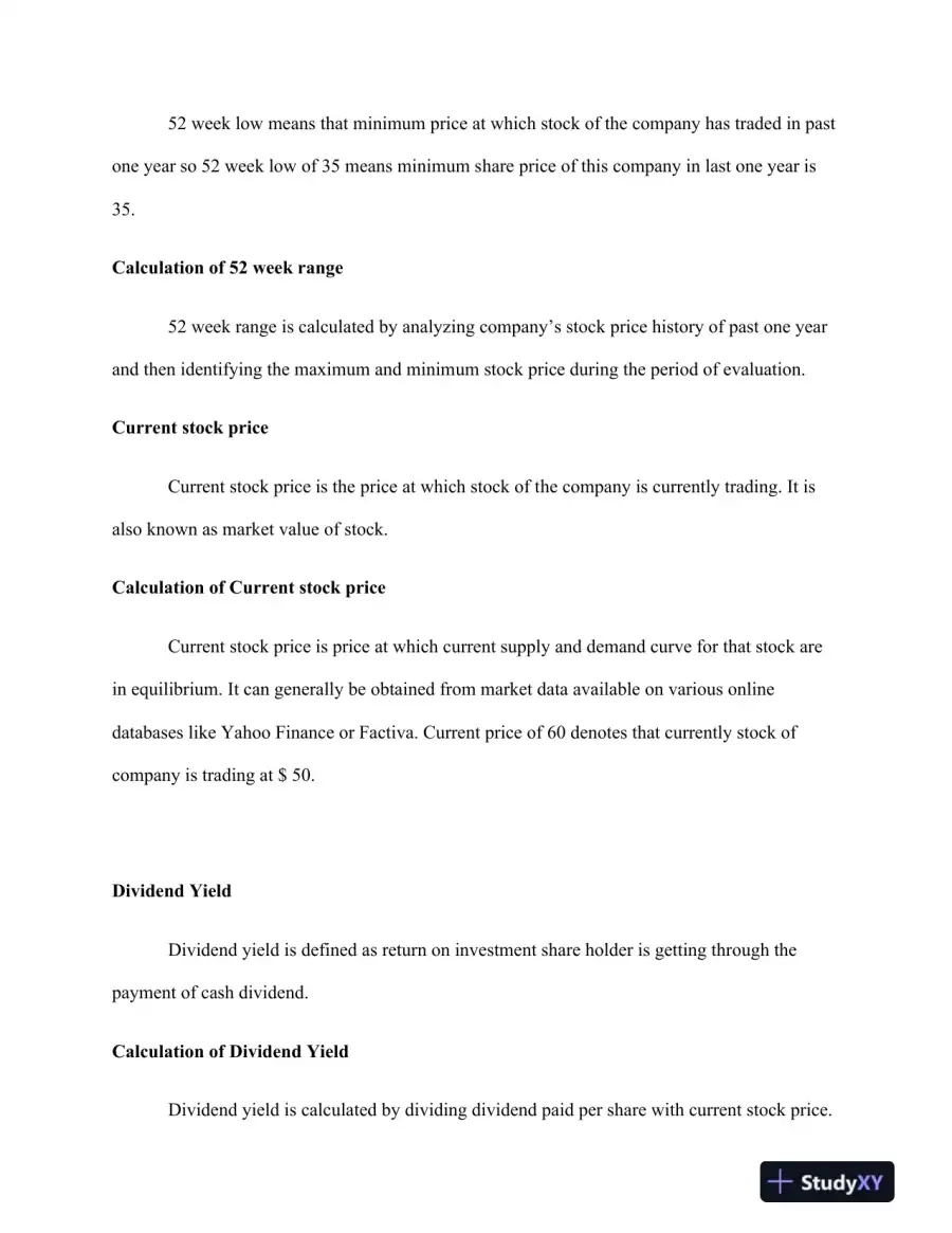 Stock Valuation and Financial Analysis of a Moderately Growing Company, page 3