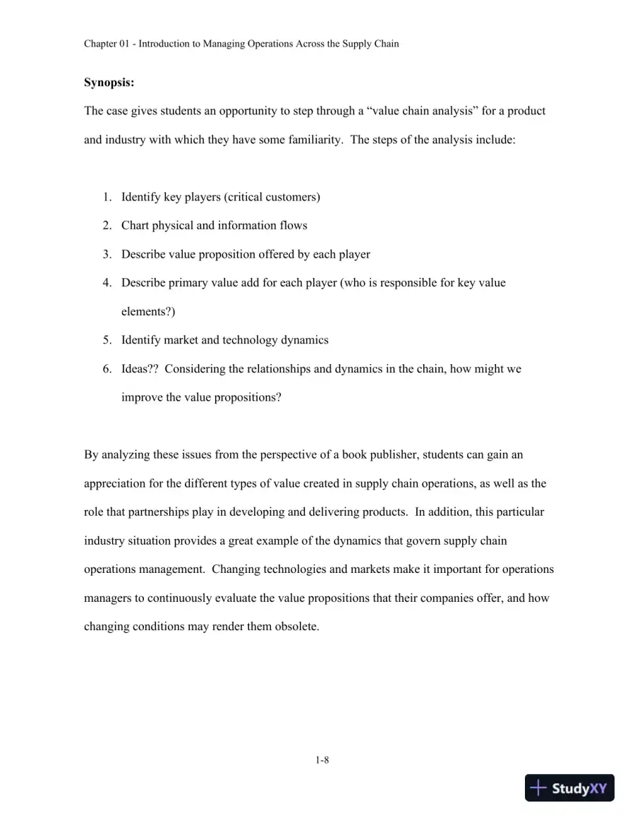 Managing Operations Across the Supply Chain 3rd Edition Solution Manual, page 9