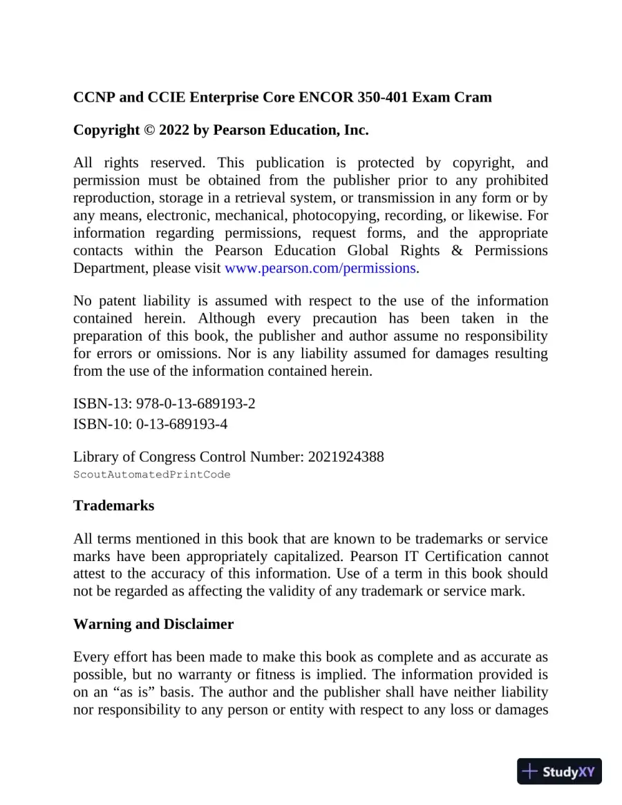 CCNP and CCIE Enterprise Core ENCOR 350-401 Exam Cram (2022), page 4