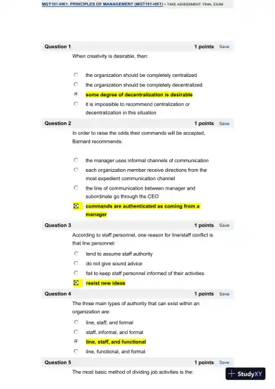 MGT101-HK1. Principles of Management - Page 1 preview image