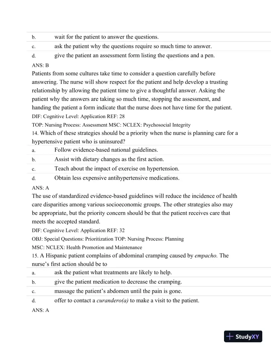 Test Bank For Medical-Surgical Nursing: Assessment And Management Of Clinical Problems, 8th Edition, page 14