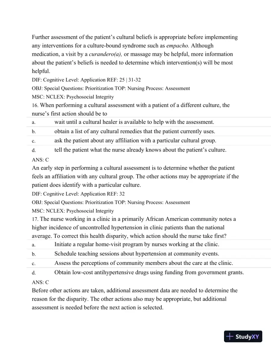 Test Bank For Medical-Surgical Nursing: Assessment And Management Of Clinical Problems, 8th Edition, page 15