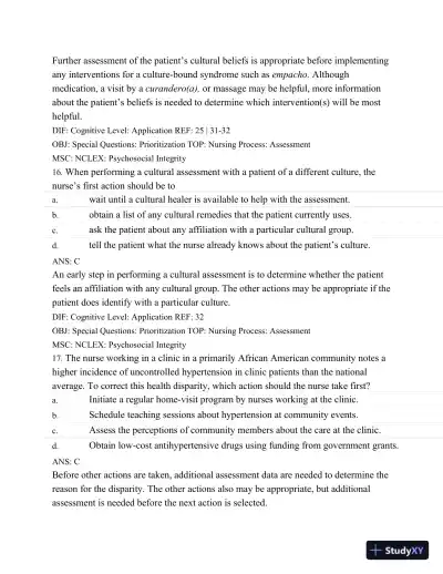 Test Bank For Medical-Surgical Nursing: Assessment And Management Of Clinical Problems, 8th Edition - Page 15 preview image