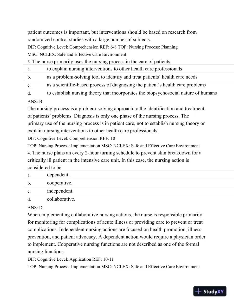 Test Bank For Medical-Surgical Nursing: Assessment And Management Of Clinical Problems, 8th Edition, page 3