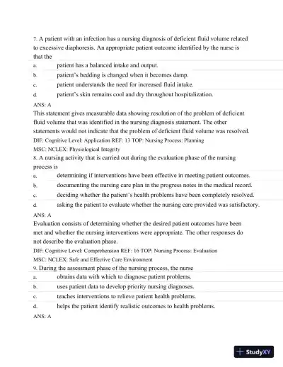 Test Bank For Medical-Surgical Nursing: Assessment And Management Of Clinical Problems, 8th Edition - Page 5 preview image