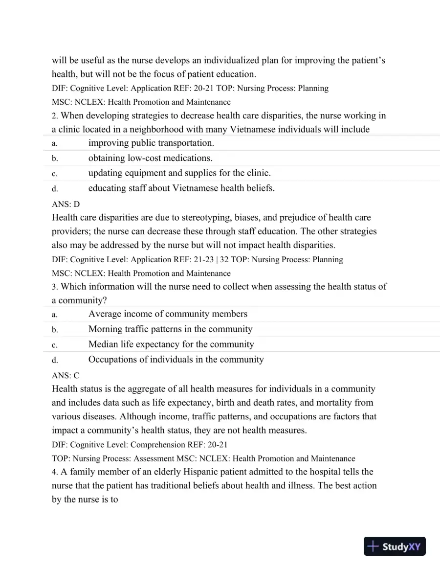 Test Bank For Medical-Surgical Nursing: Assessment And Management Of Clinical Problems, 8th Edition, page 9