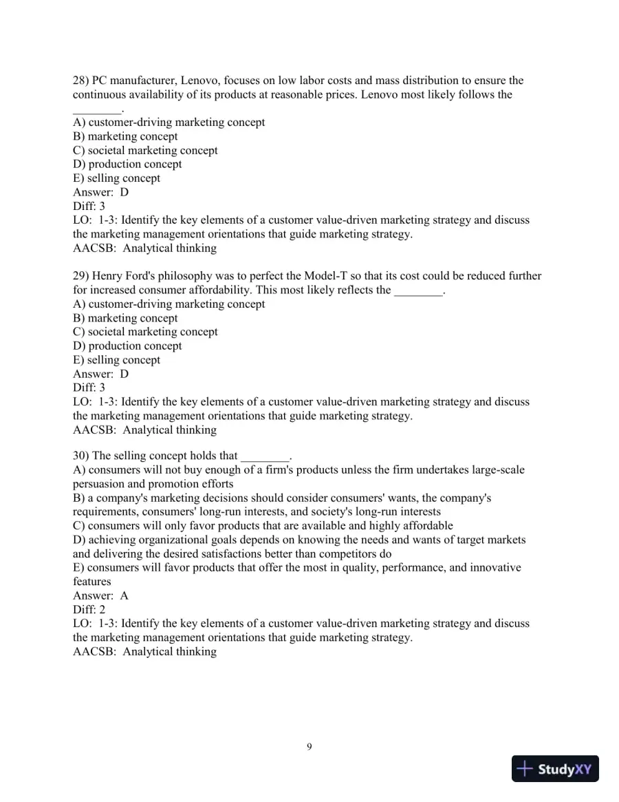 Test Bank for Marketing: An Introduction, 14th Edition, page 10