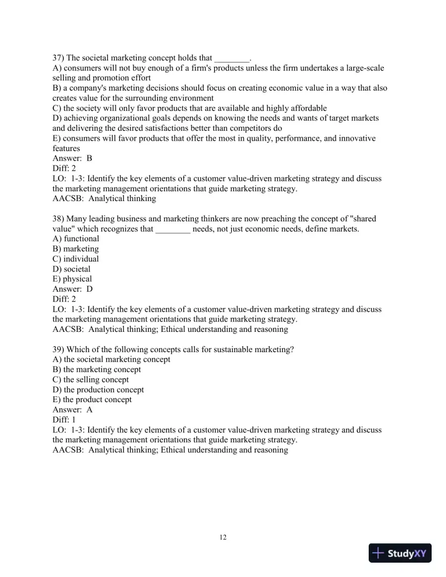Test Bank for Marketing: An Introduction, 14th Edition, page 13