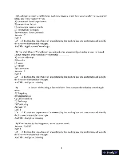Test Bank for Marketing: An Introduction, 14th Edition - Page 5 preview image