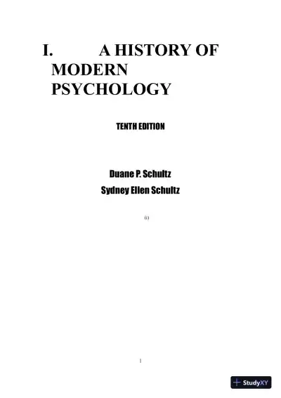 A History Of Modern Psychology, 10th Edition Lecture Notes - Page 1 preview image