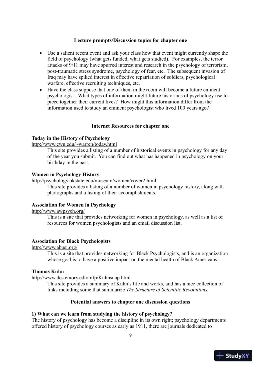 A History Of Modern Psychology, 10th Edition Lecture Notes, page 10