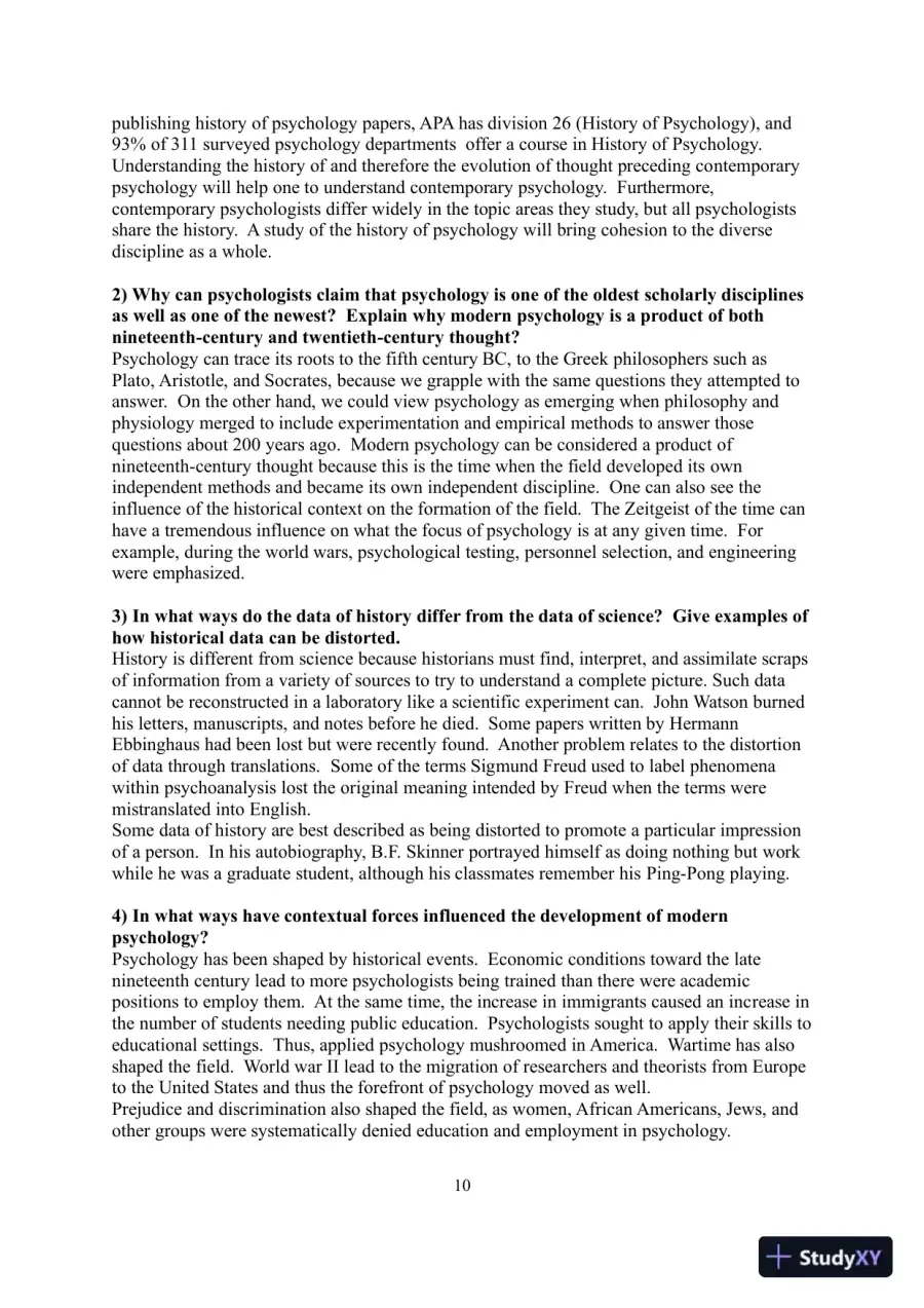 A History Of Modern Psychology, 10th Edition Lecture Notes, page 11