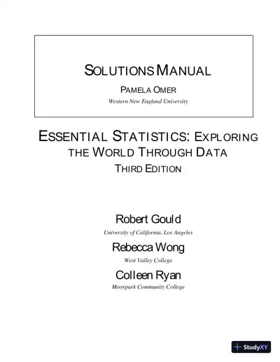 Solution Manual for Essential Statistics, 3rd Edition - Page 1 preview image