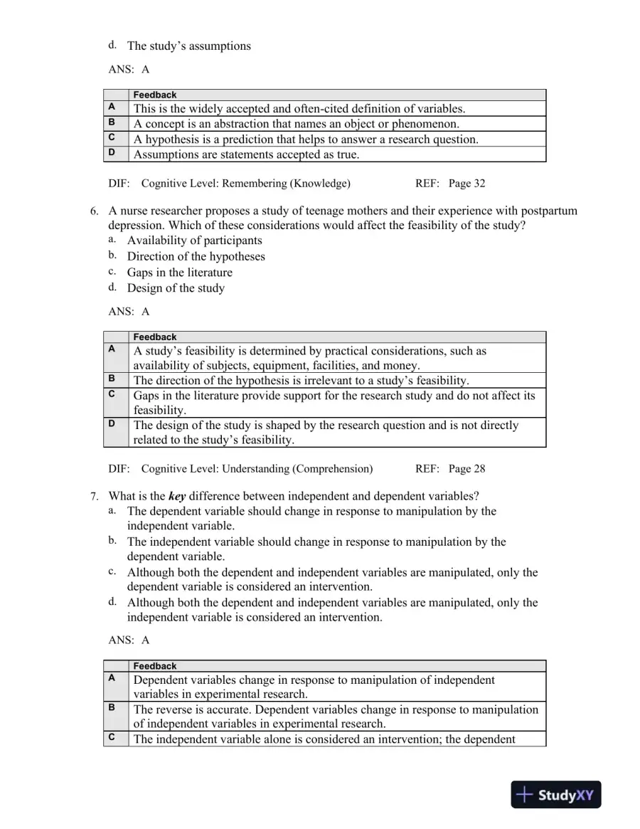 Nursing Research: Methods And Critical Appraisal For Evidence-Based Practice, 8th Edition Test Bank, page 14