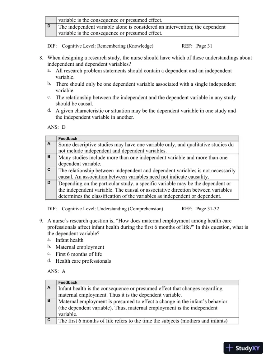 Nursing Research: Methods And Critical Appraisal For Evidence-Based Practice, 8th Edition Test Bank, page 15