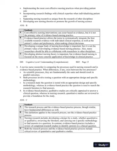 Nursing Research: Methods And Critical Appraisal For Evidence-Based Practice, 8th Edition Test Bank - Page 5 preview image