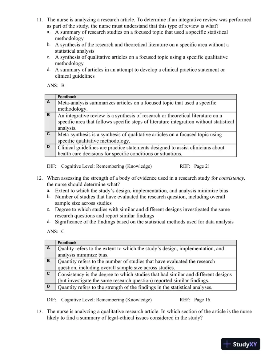 Nursing Research: Methods And Critical Appraisal For Evidence-Based Practice, 8th Edition Test Bank, page 7