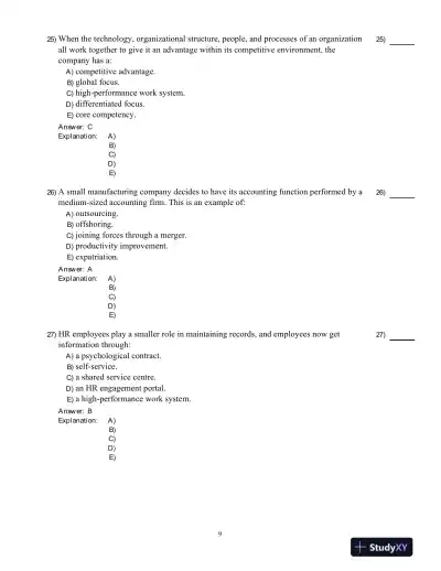 Human Resource Management -, Fourth Canadian Edition Test Bank - Page 10 preview image