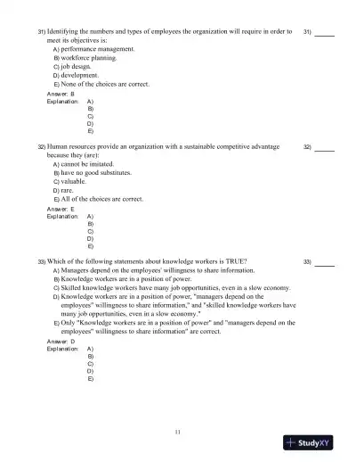 Human Resource Management -, Fourth Canadian Edition Test Bank - Page 12 preview image