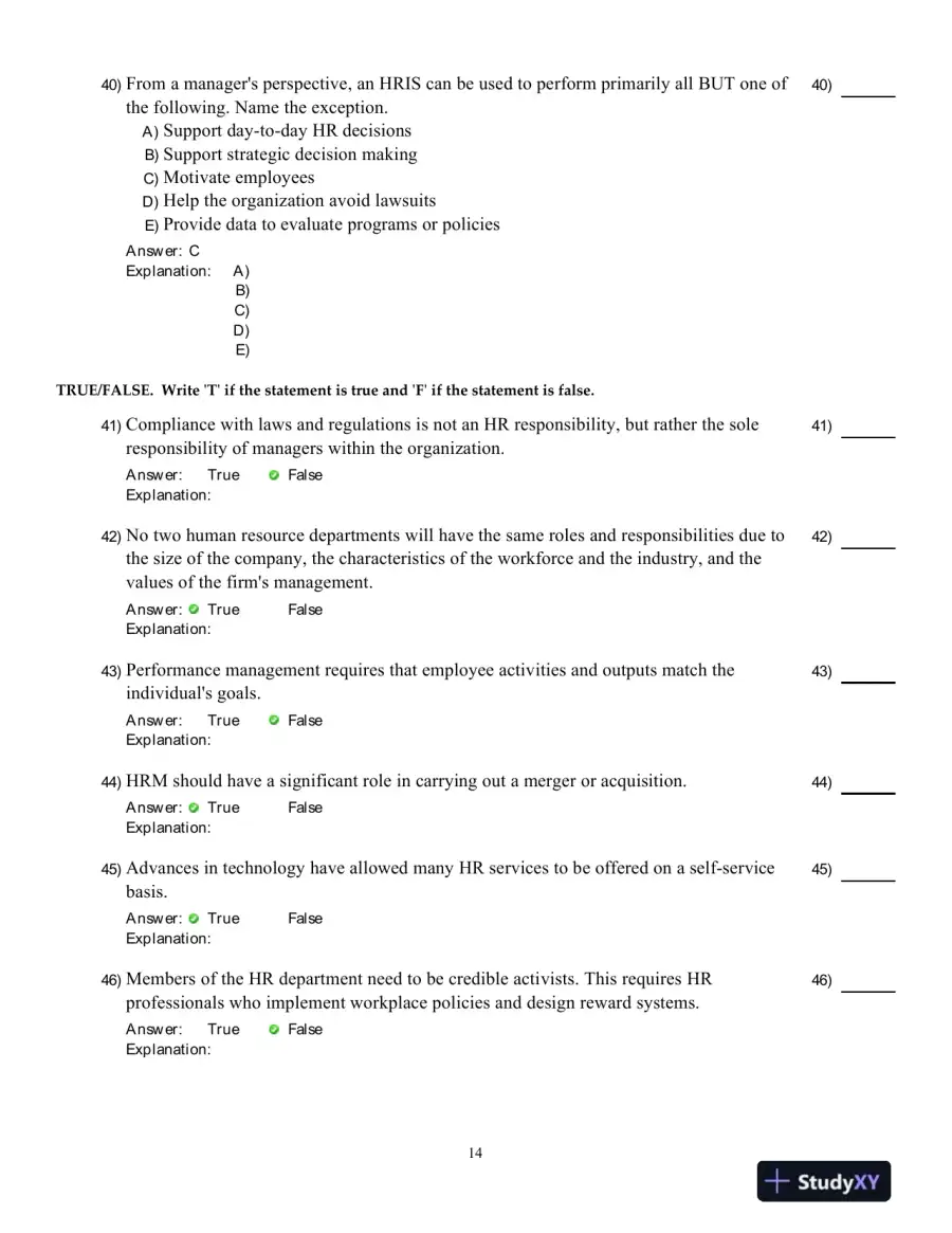 Human Resource Management -, Fourth Canadian Edition Test Bank, page 15