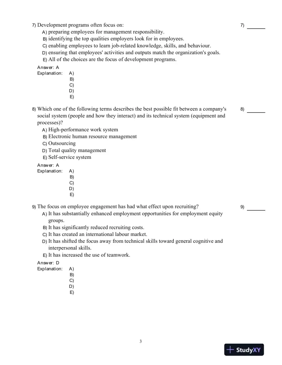 Human Resource Management -, Fourth Canadian Edition Test Bank, page 4