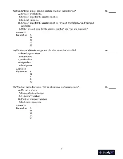 Human Resource Management -, Fourth Canadian Edition Test Bank - Page 6 preview image