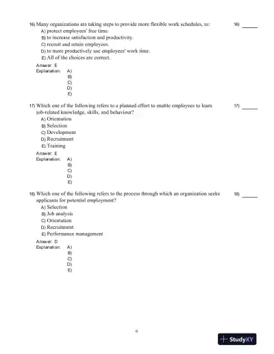 Human Resource Management -, Fourth Canadian Edition Test Bank - Page 7 preview image