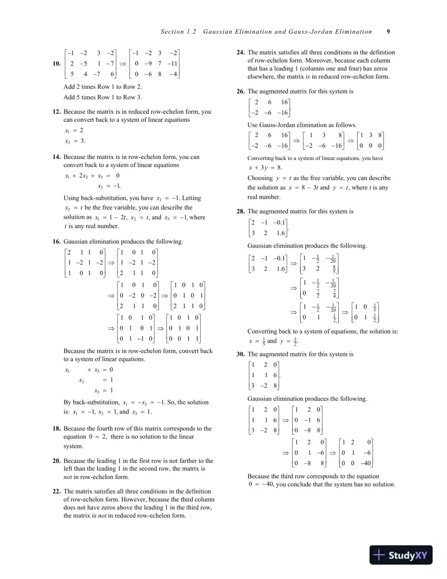 Solution Manual for Elementary Linear Algebra, 7th Edition, page 11