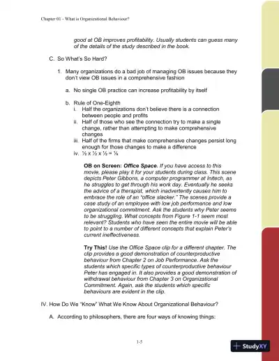 Organizational Behaviour: Improving Performance And Commitment In The Workplace, Second Canadian Edition Solution Manual - Page 6 preview image