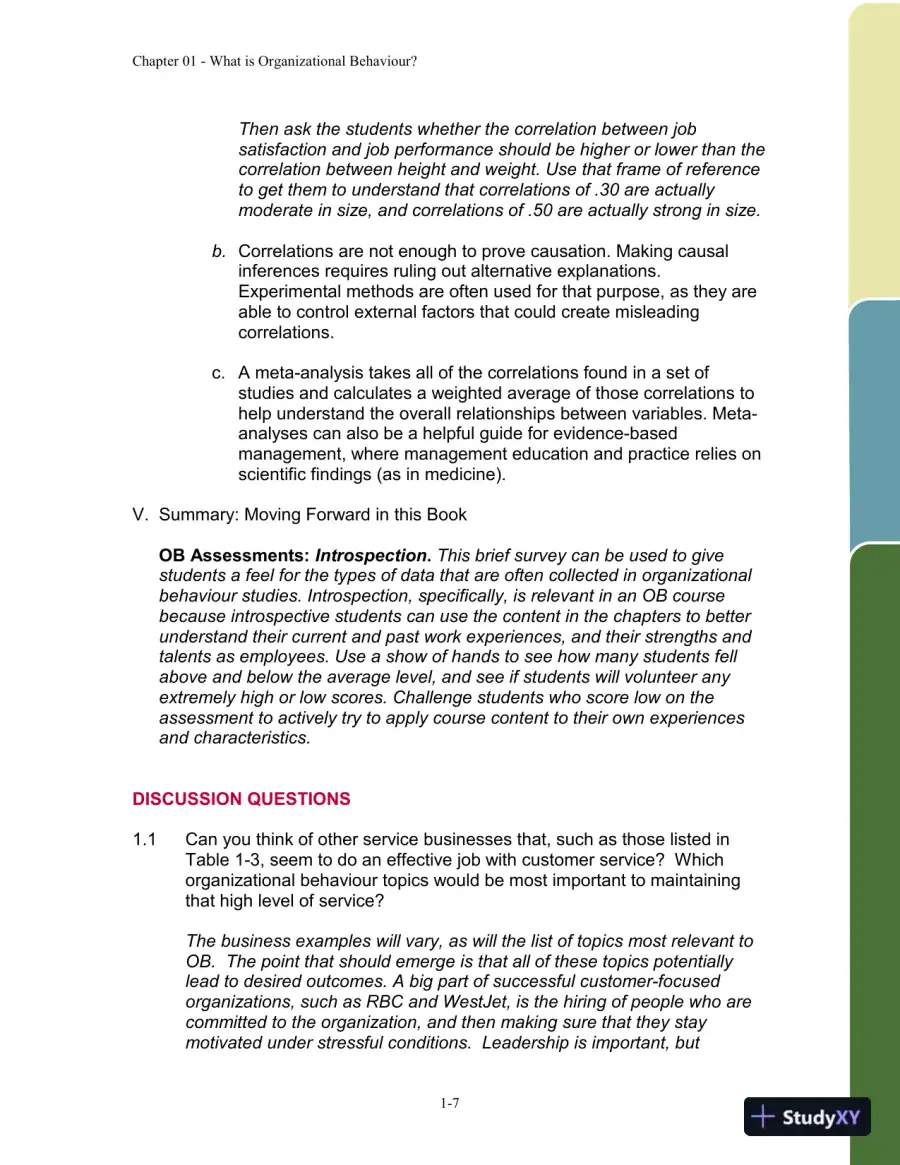 Organizational Behaviour: Improving Performance And Commitment In The Workplace, Second Canadian Edition Solution Manual, page 8