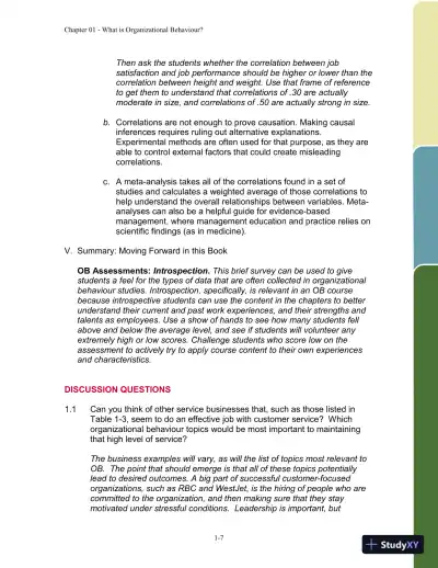 Organizational Behaviour: Improving Performance And Commitment In The Workplace, Second Canadian Edition Solution Manual - Page 8 preview image