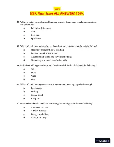 2023-2024 ISSA Certification Final Exam with Answers (200 Solved Questions) - Page 11 preview image