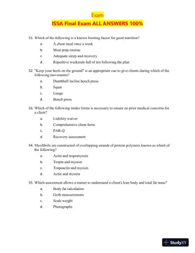 2023-2024 ISSA Certification Final Exam with Answers (200 Solved Questions) - Page 12 preview image