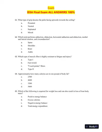 2023-2024 ISSA Certification Final Exam with Answers (200 Solved Questions) - Page 14 preview image