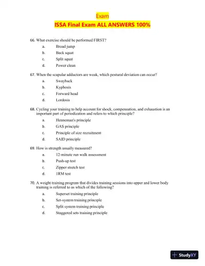 2023-2024 ISSA Certification Final Exam with Answers (200 Solved Questions) - Page 15 preview image