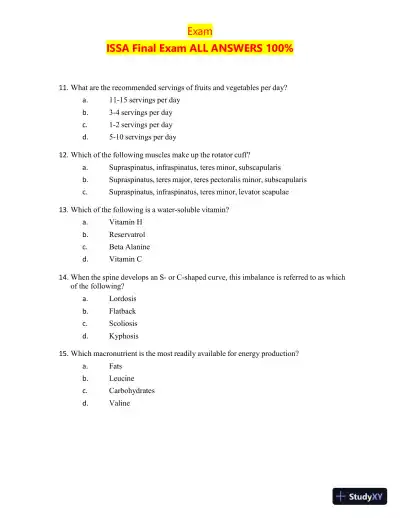 2023-2024 ISSA Certification Final Exam with Answers (200 Solved Questions) - Page 4 preview image