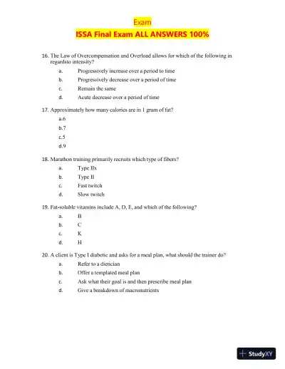 2023-2024 ISSA Certification Final Exam with Answers (200 Solved Questions) - Page 5 preview image