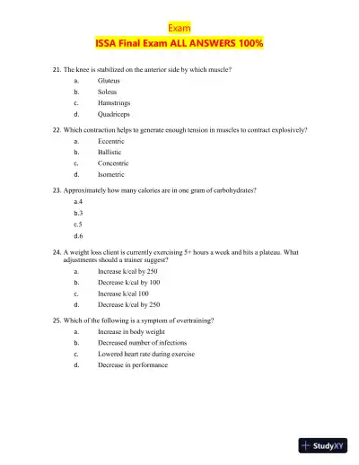 2023-2024 ISSA Certification Final Exam with Answers (200 Solved Questions) - Page 6 preview image