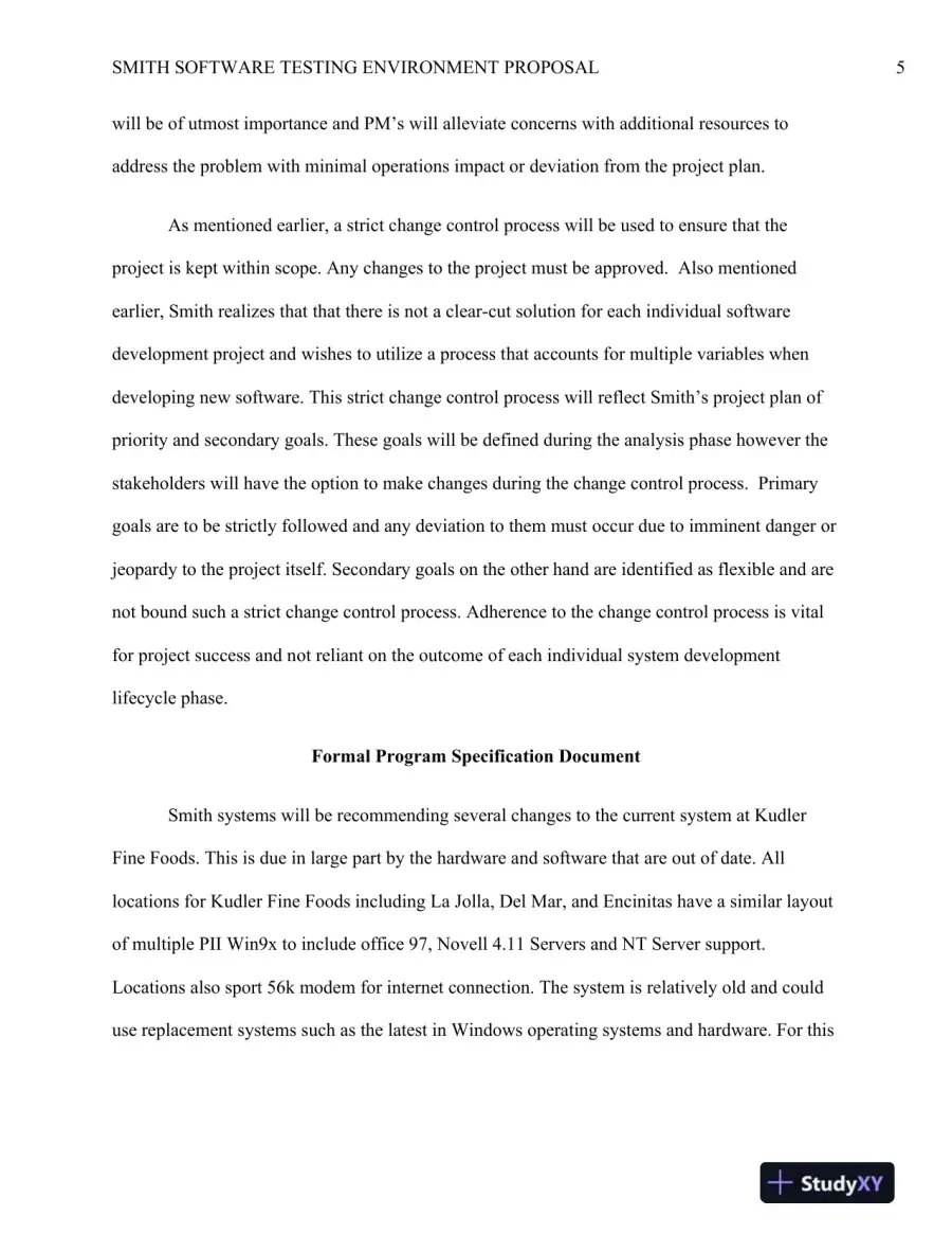 BSA/385 Introduction to Software Engineering : Software Testing Environment Proposal, page 6