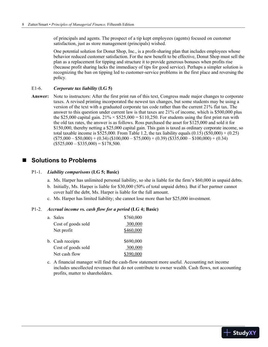 Principles of Managerial Finance, 15th Edition Solution Manual, page 11